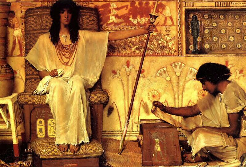 Sir Lawrence Alma-Tadema,OM.RA,RWS Joseph Overseer of the Pharoahs Granaries, by Sir Lawrence Alma-Tadema, oil on canvas Spain oil painting art